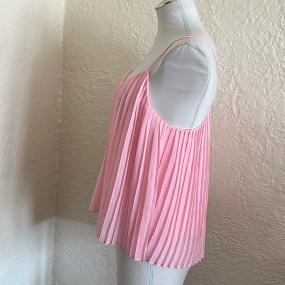 Topshop Pink Pleated Camisole Tank Top 2 - Picture 2 of 6